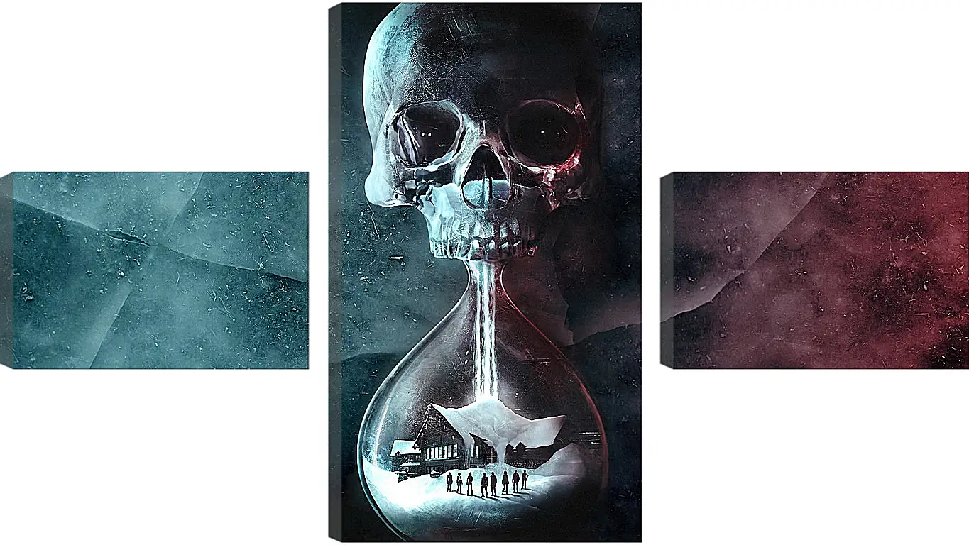 Модульная картина - until dawn, skull, clock
