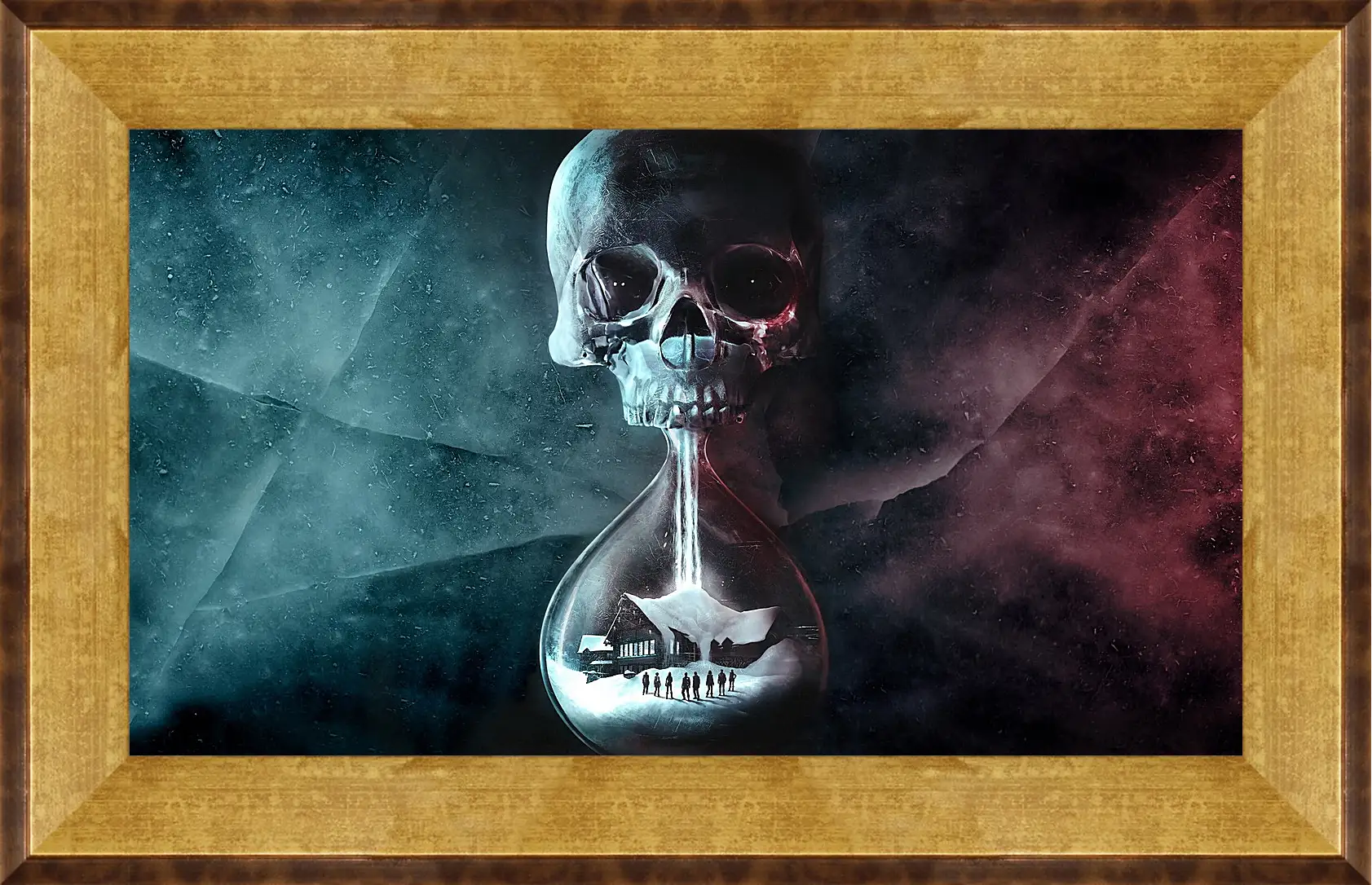 Картина в раме - until dawn, skull, clock
