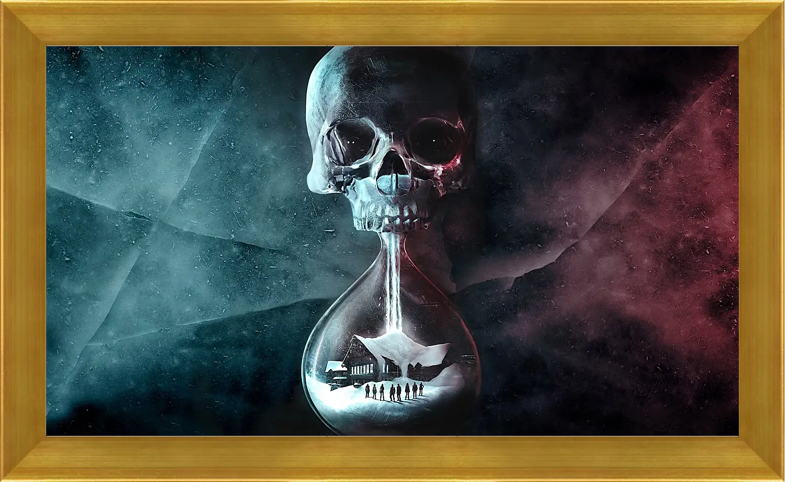 Картина в раме - until dawn, skull, clock
