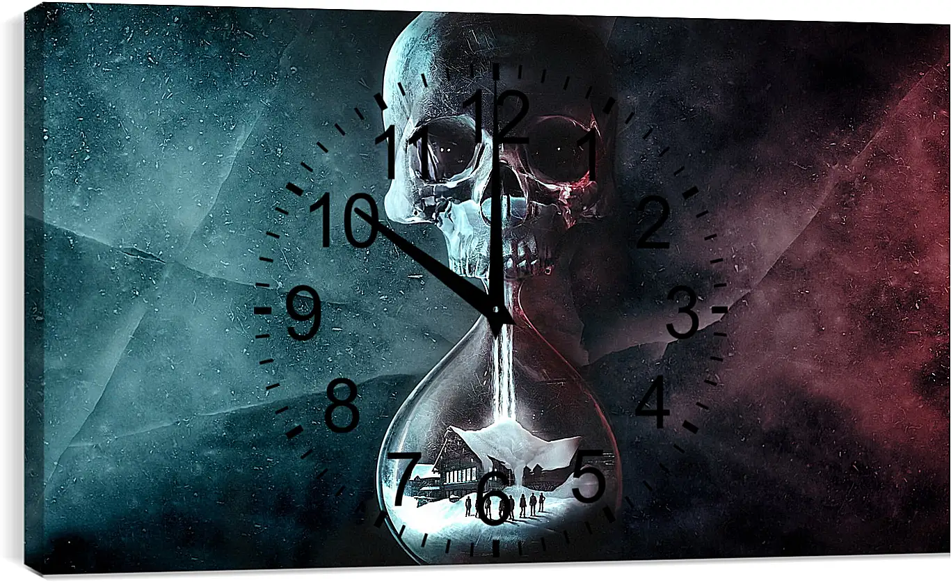 Часы картина - until dawn, skull, clock
