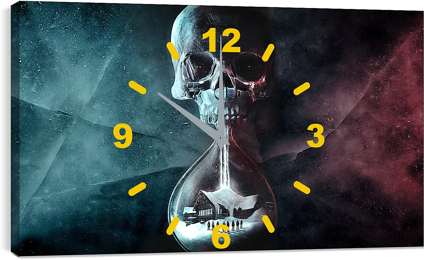 Часы картина - until dawn, skull, clock
