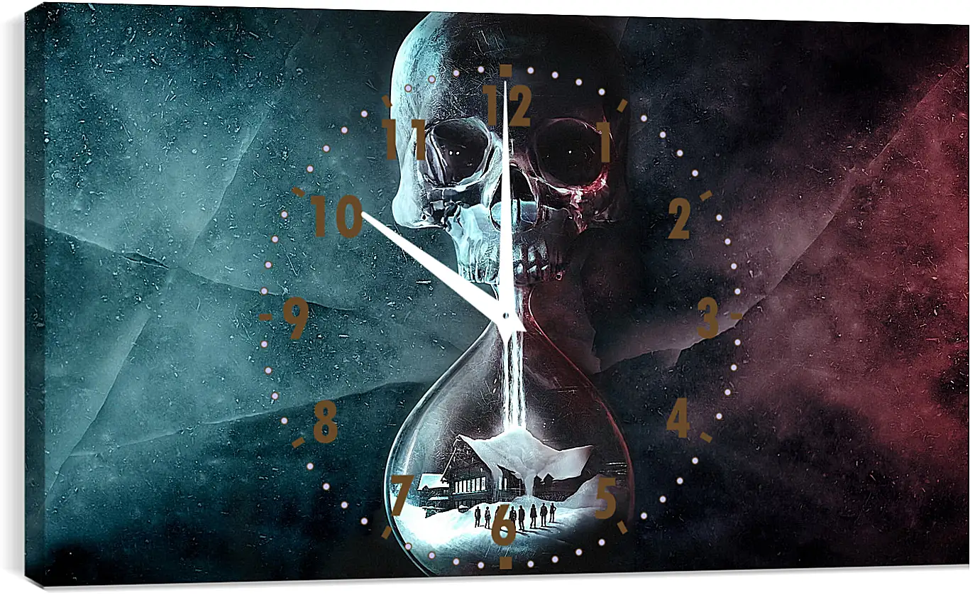 Часы картина - until dawn, skull, clock
