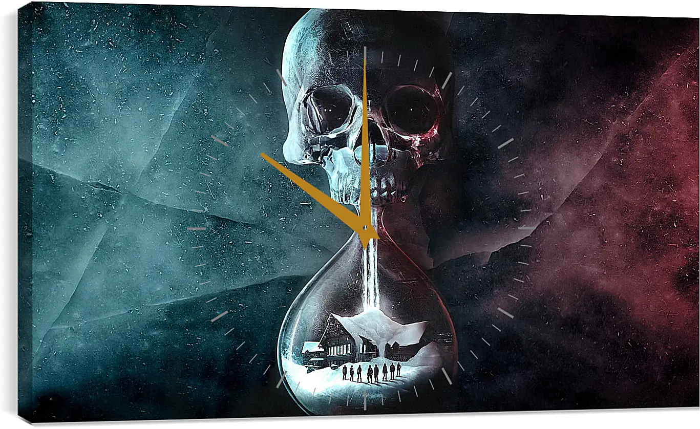 Часы картина - until dawn, skull, clock
