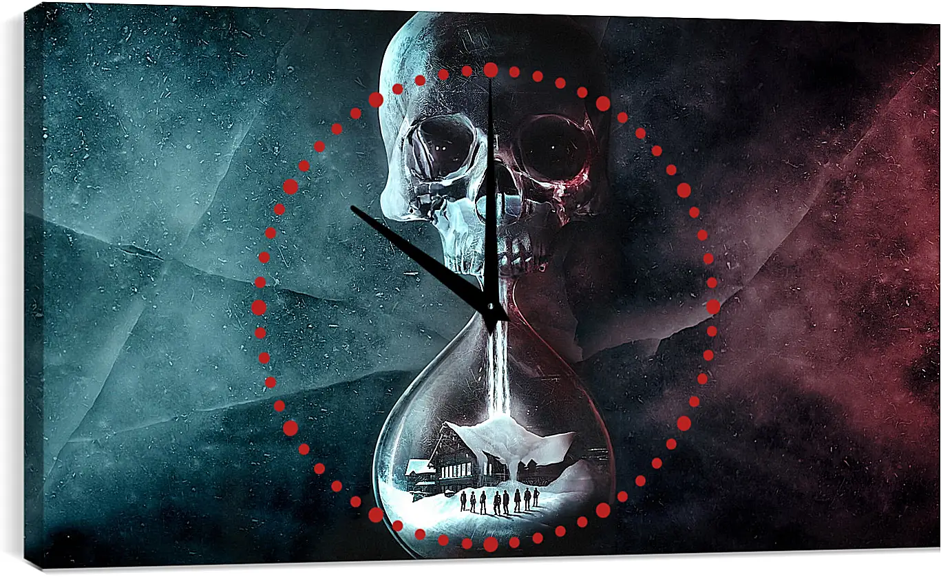 Часы картина - until dawn, skull, clock
