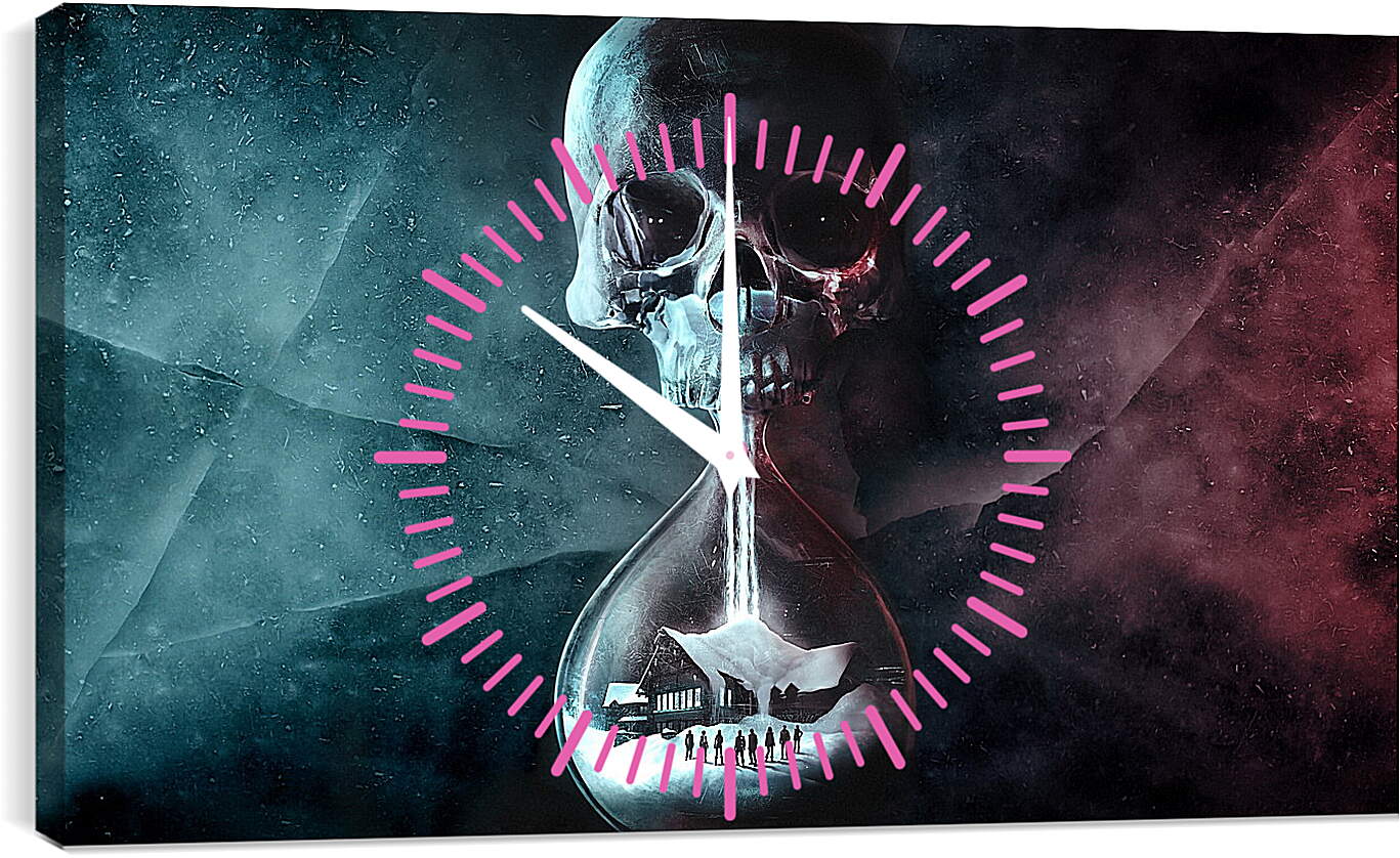 Часы картина - until dawn, skull, clock
