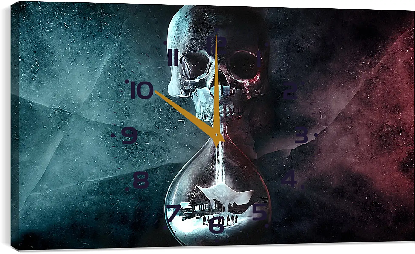 Часы картина - until dawn, skull, clock
