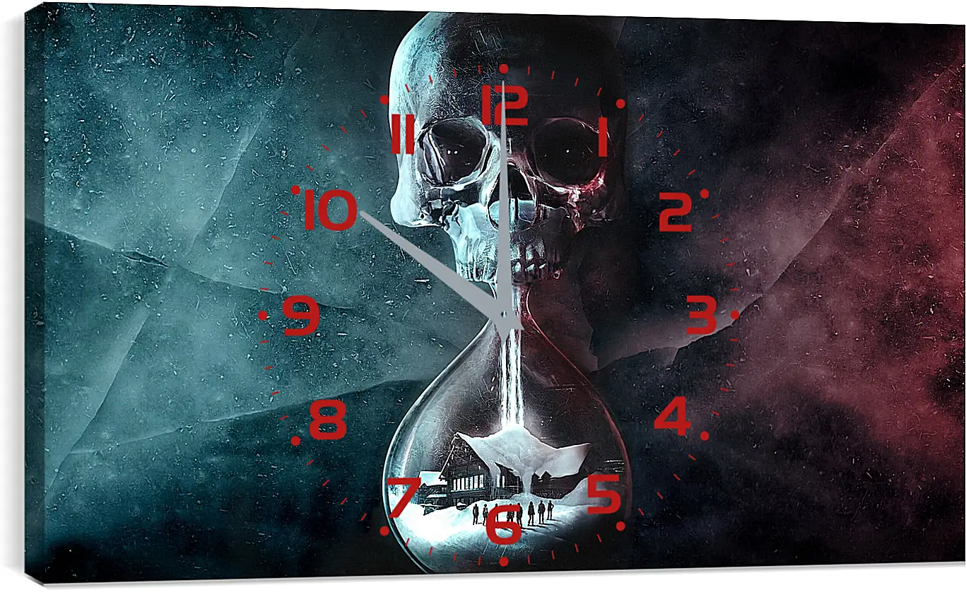 Часы картина - until dawn, skull, clock
