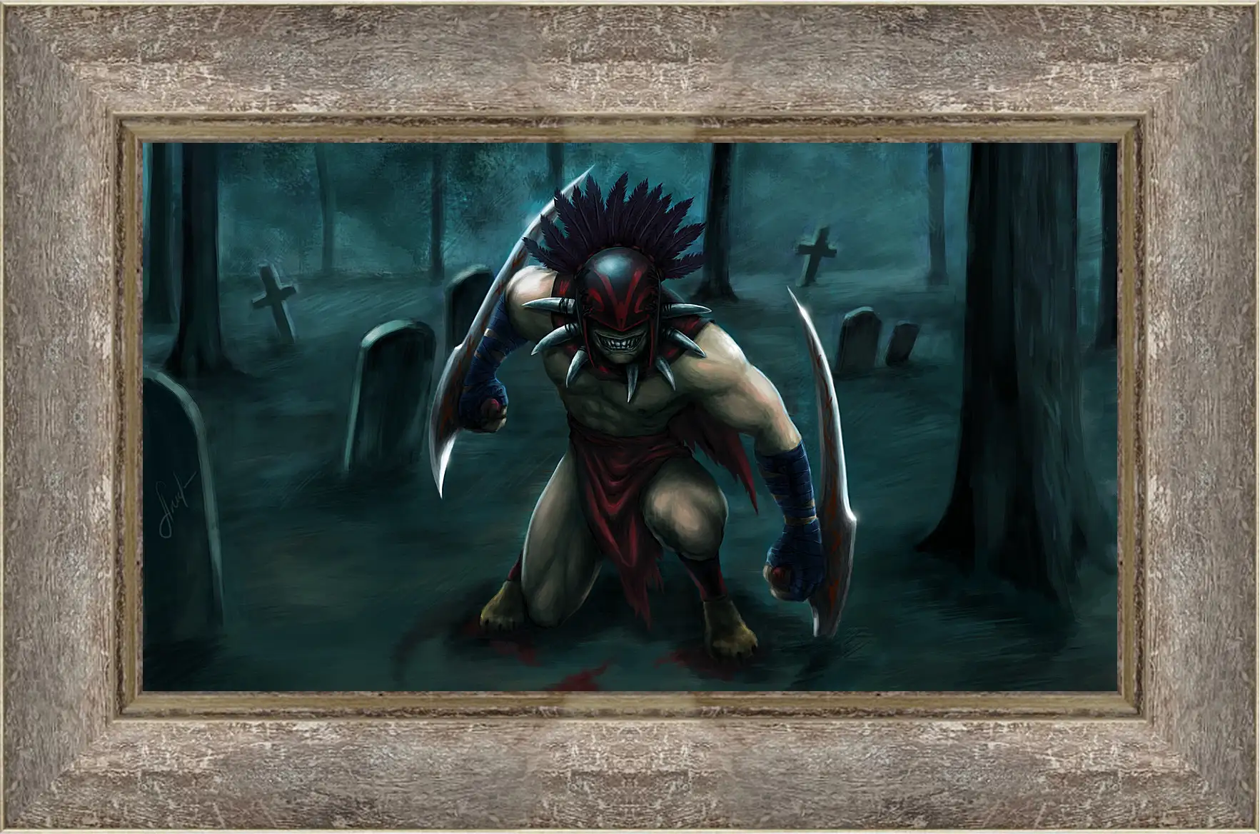 Картина в раме - bloodseeker, dota 2, art