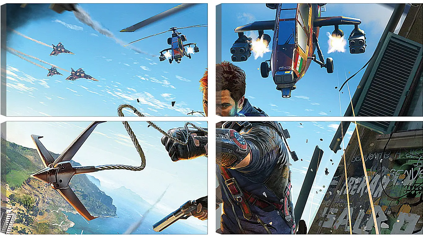 Модульная картина - just cause 3, just cause, rico rodriguez
