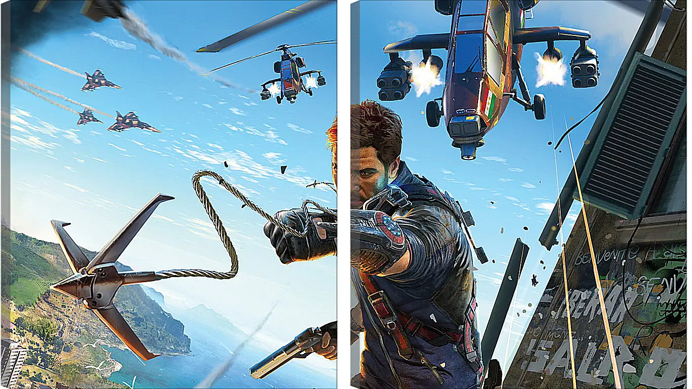 Модульная картина - just cause 3, just cause, rico rodriguez
