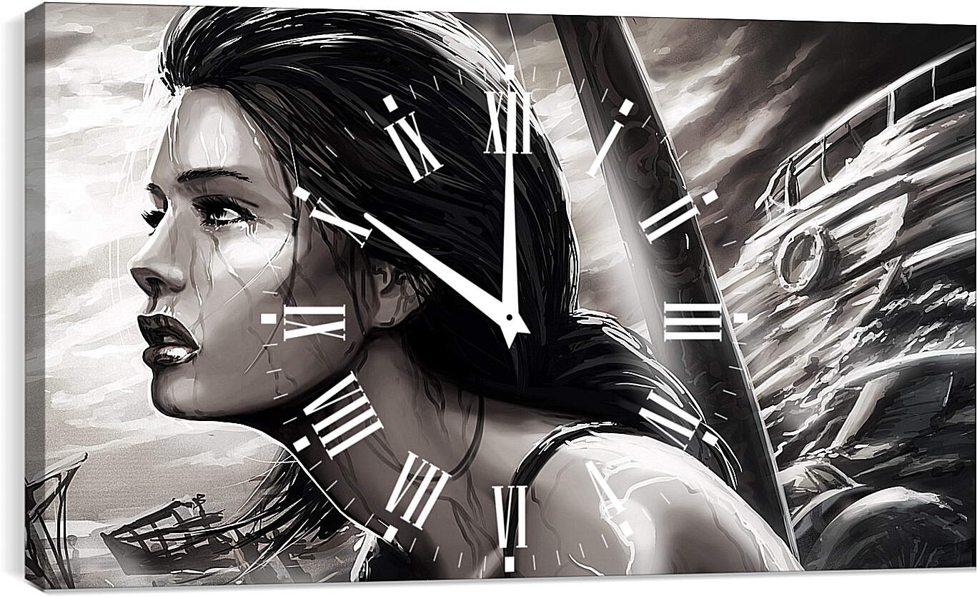 Часы картина - tomb raider, lara croft, girl