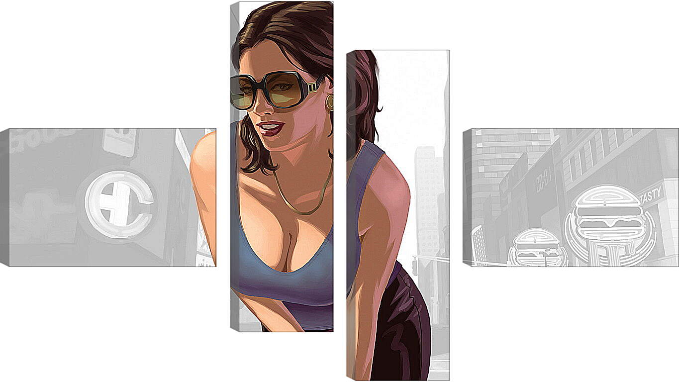 Модульная картина - girl, gta 4, sunglasses
