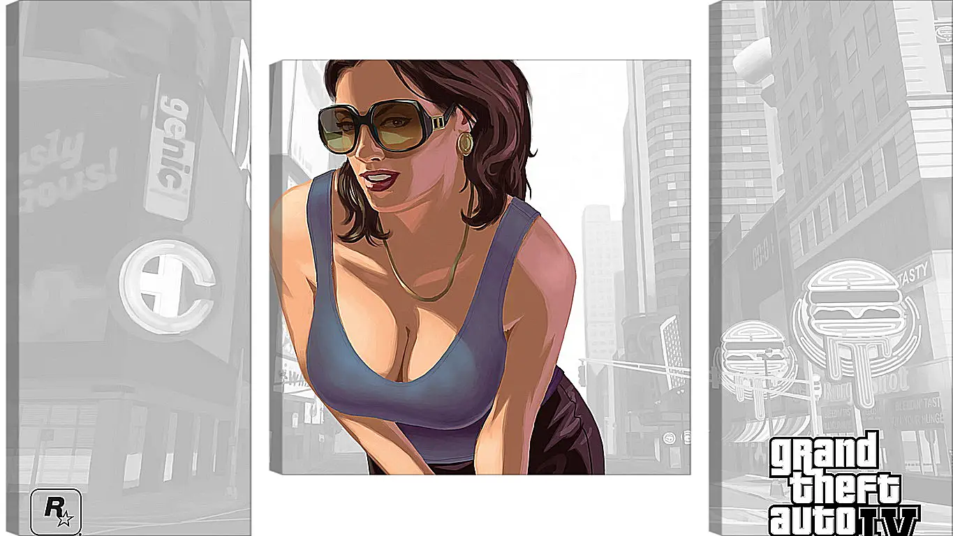 Модульная картина - girl, gta 4, sunglasses
