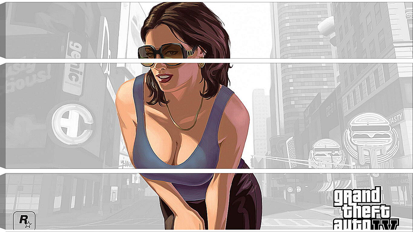 Модульная картина - girl, gta 4, sunglasses
