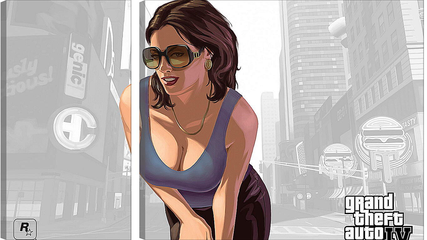 Модульная картина - girl, gta 4, sunglasses
