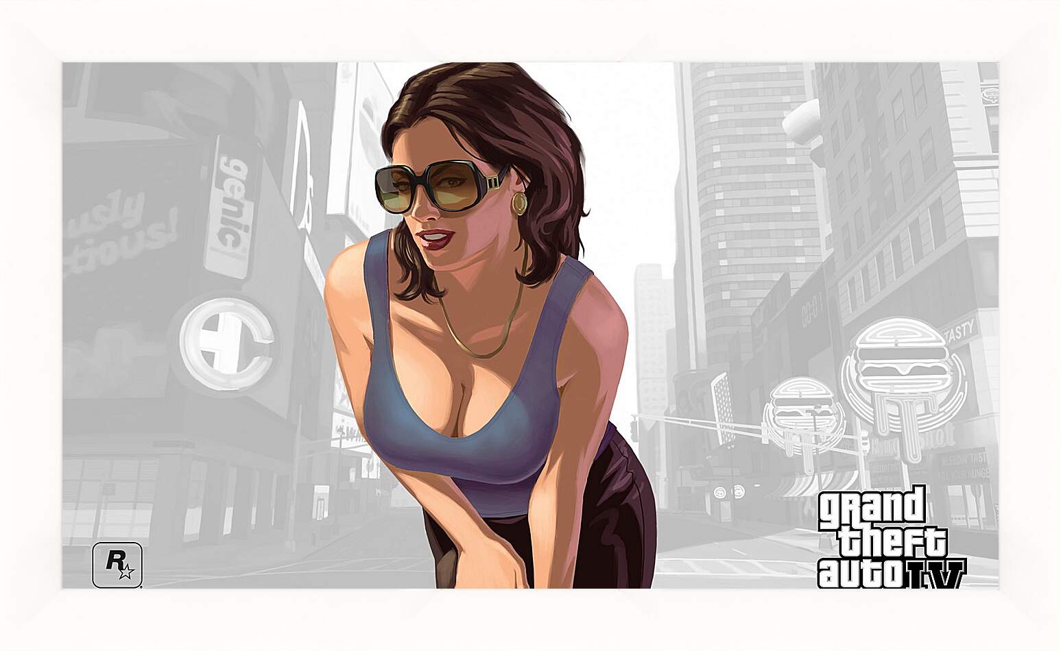 Картина в раме - girl, gta 4, sunglasses
