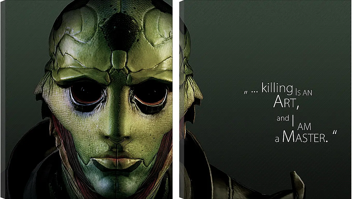 Модульная картина - mass effect 3, thane krios, quote
