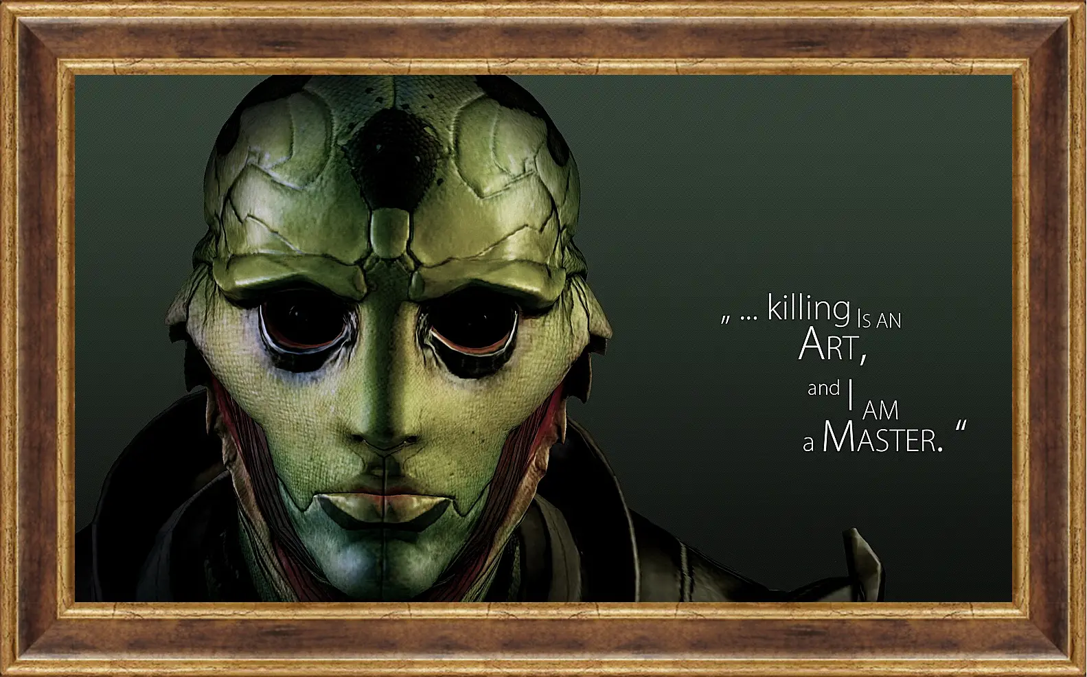 Картина в раме - mass effect 3, thane krios, quote
