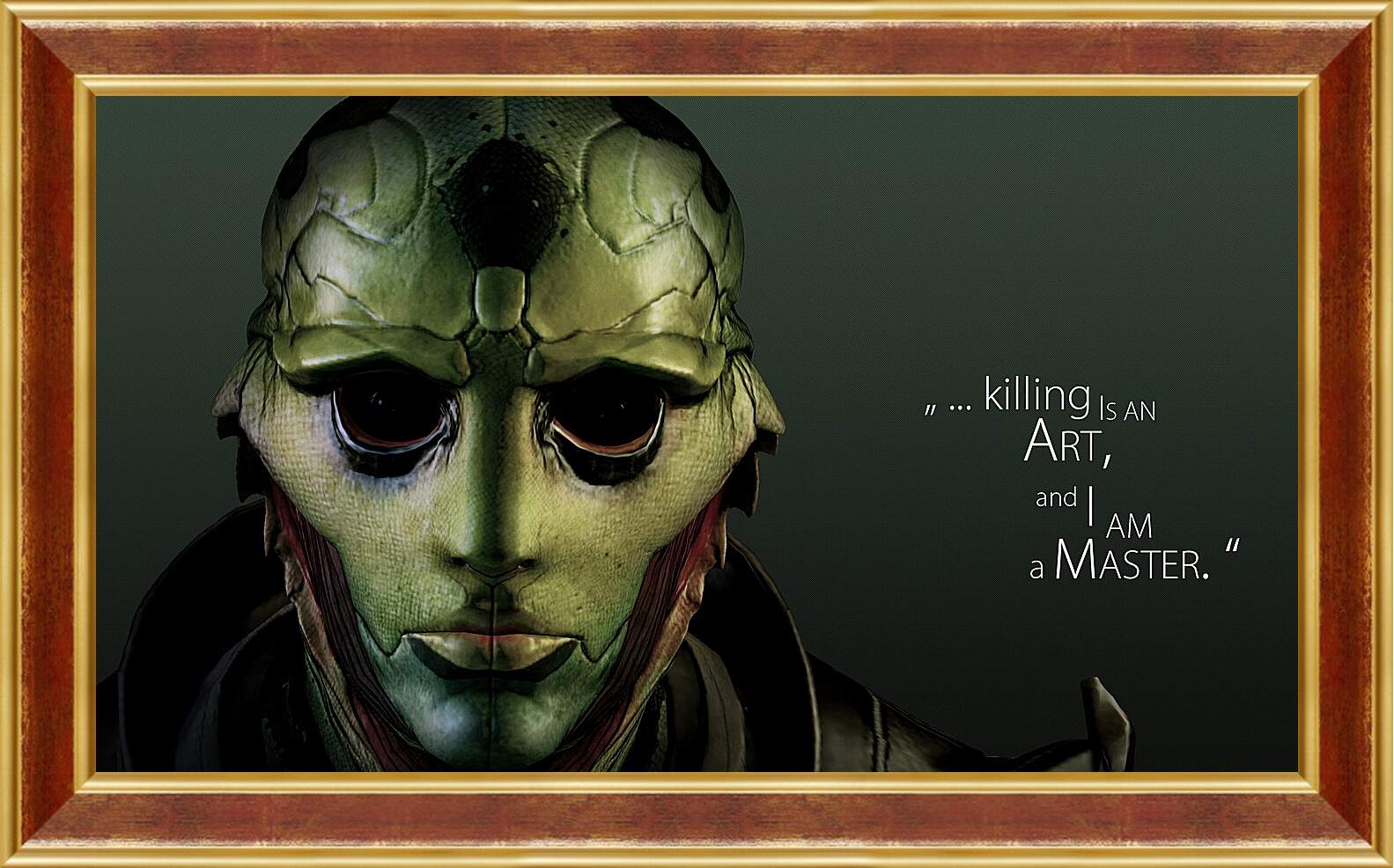 Картина в раме - mass effect 3, thane krios, quote
