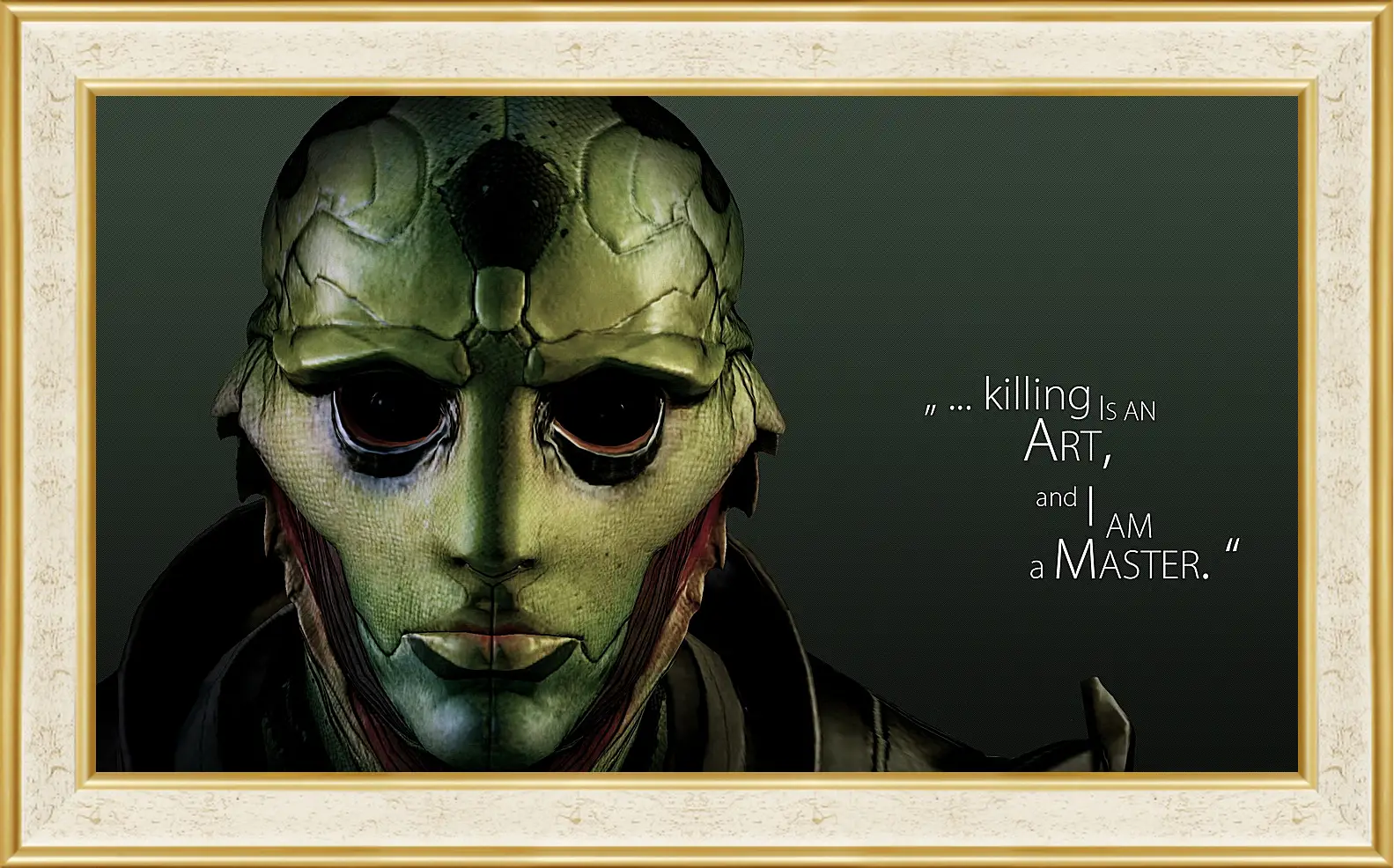 Картина в раме - mass effect 3, thane krios, quote
