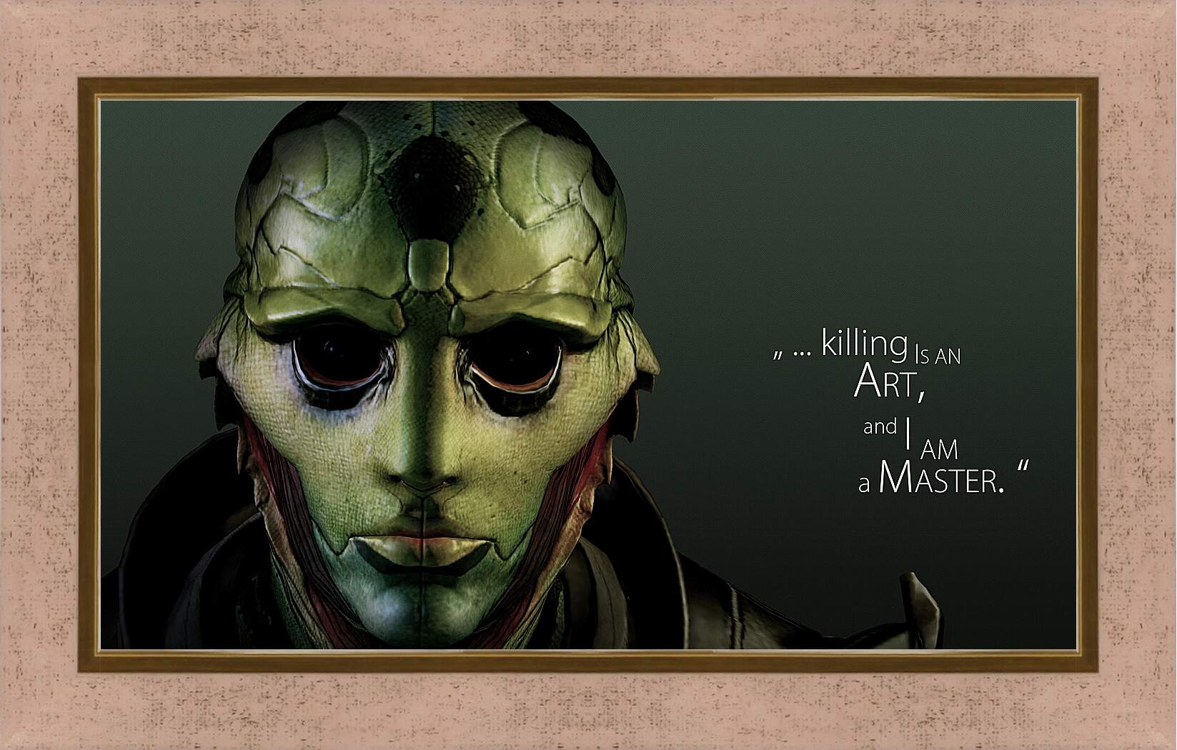 Картина в раме - mass effect 3, thane krios, quote
