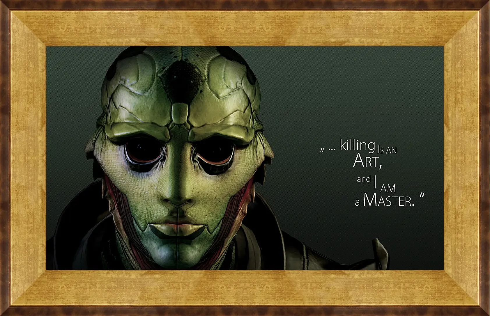 Картина в раме - mass effect 3, thane krios, quote
