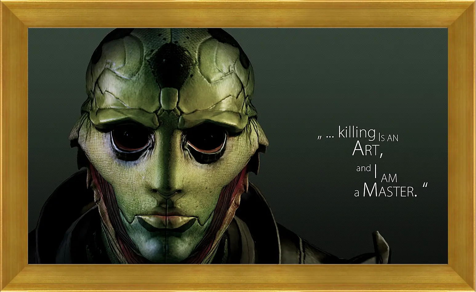 Картина в раме - mass effect 3, thane krios, quote
