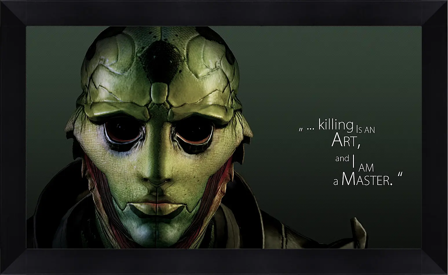 Картина в раме - mass effect 3, thane krios, quote
