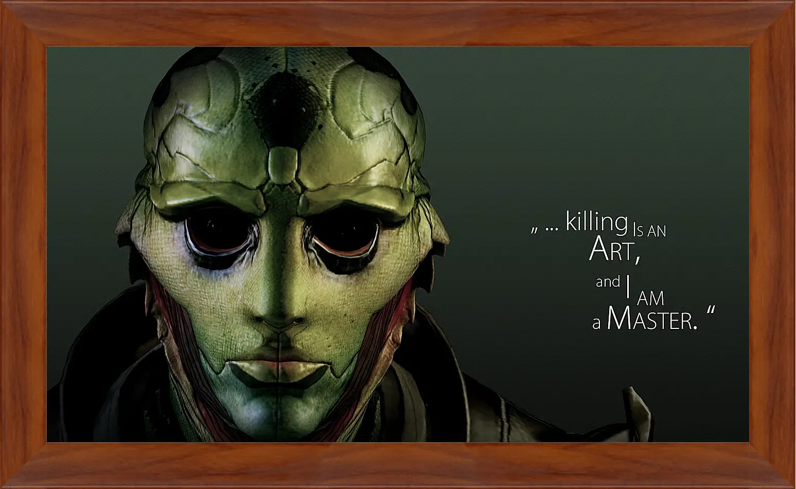 Картина в раме - mass effect 3, thane krios, quote
