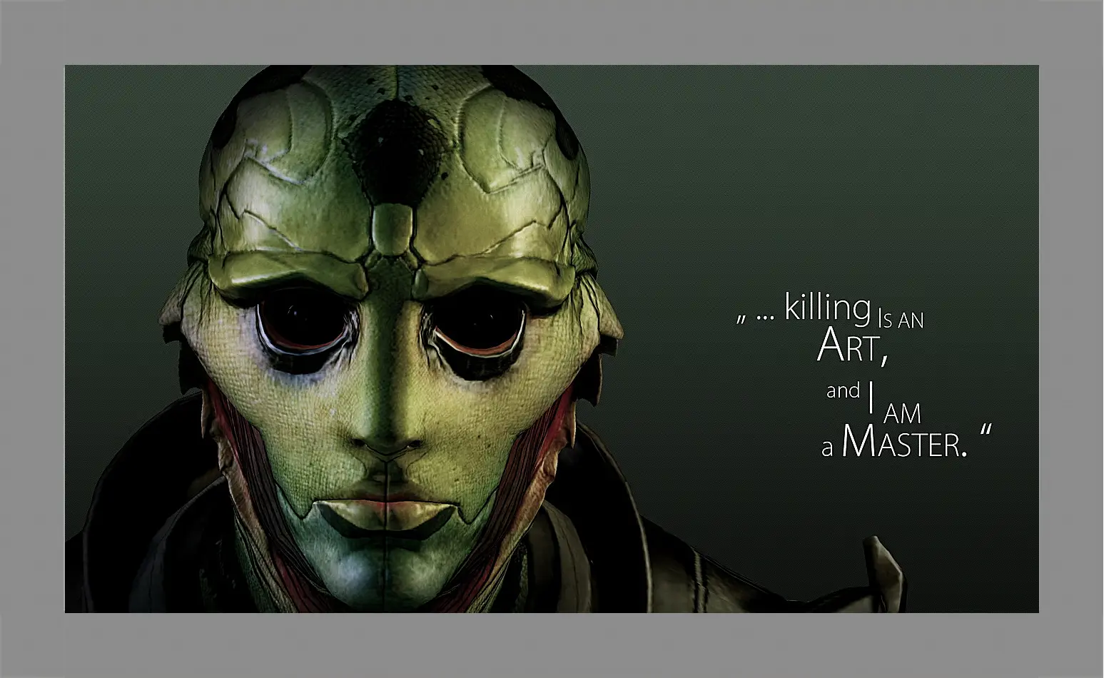 Картина в раме - mass effect 3, thane krios, quote
