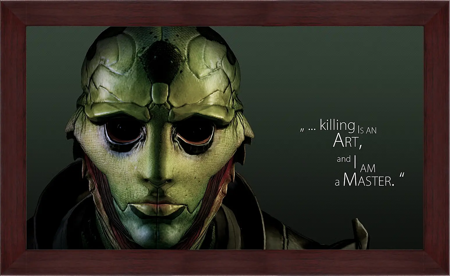 Картина в раме - mass effect 3, thane krios, quote
