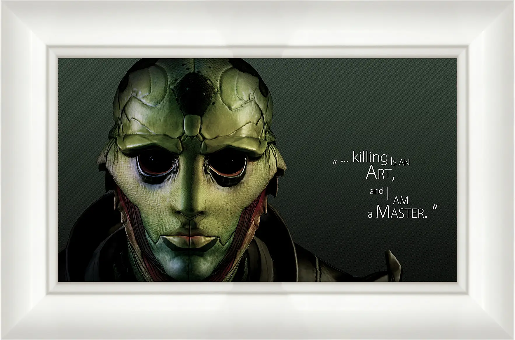 Картина в раме - mass effect 3, thane krios, quote
