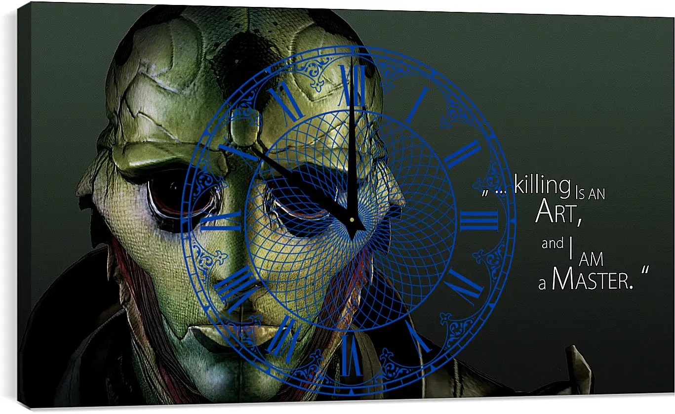 Часы картина - mass effect 3, thane krios, quote
