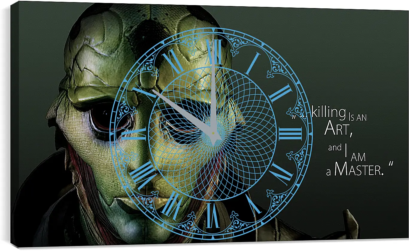 Часы картина - mass effect 3, thane krios, quote
