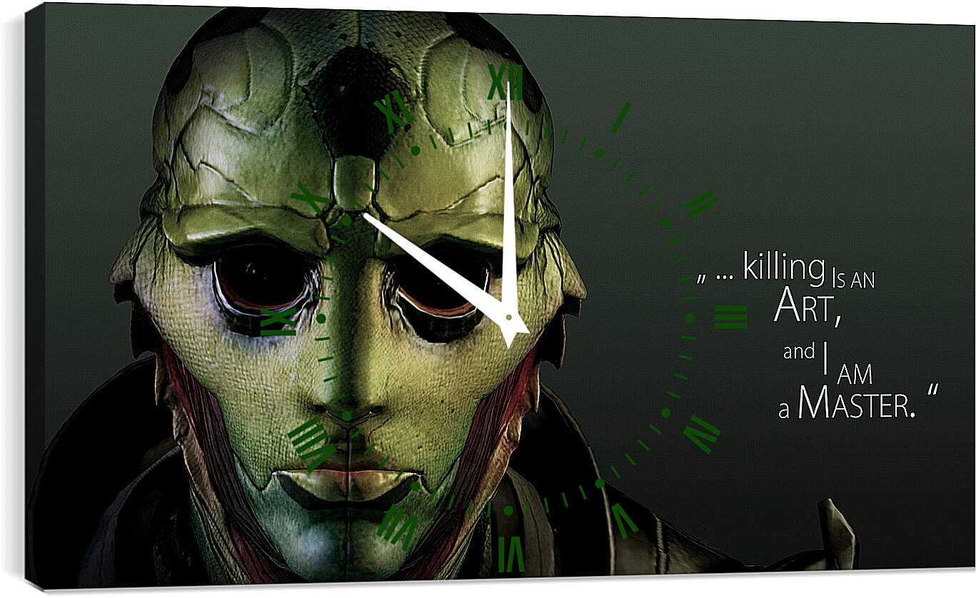 Часы картина - mass effect 3, thane krios, quote
