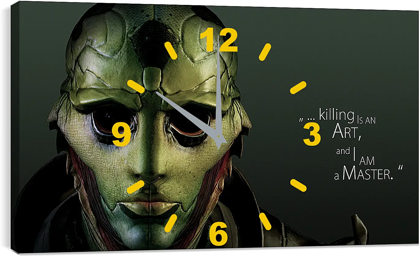 Часы картина - mass effect 3, thane krios, quote
