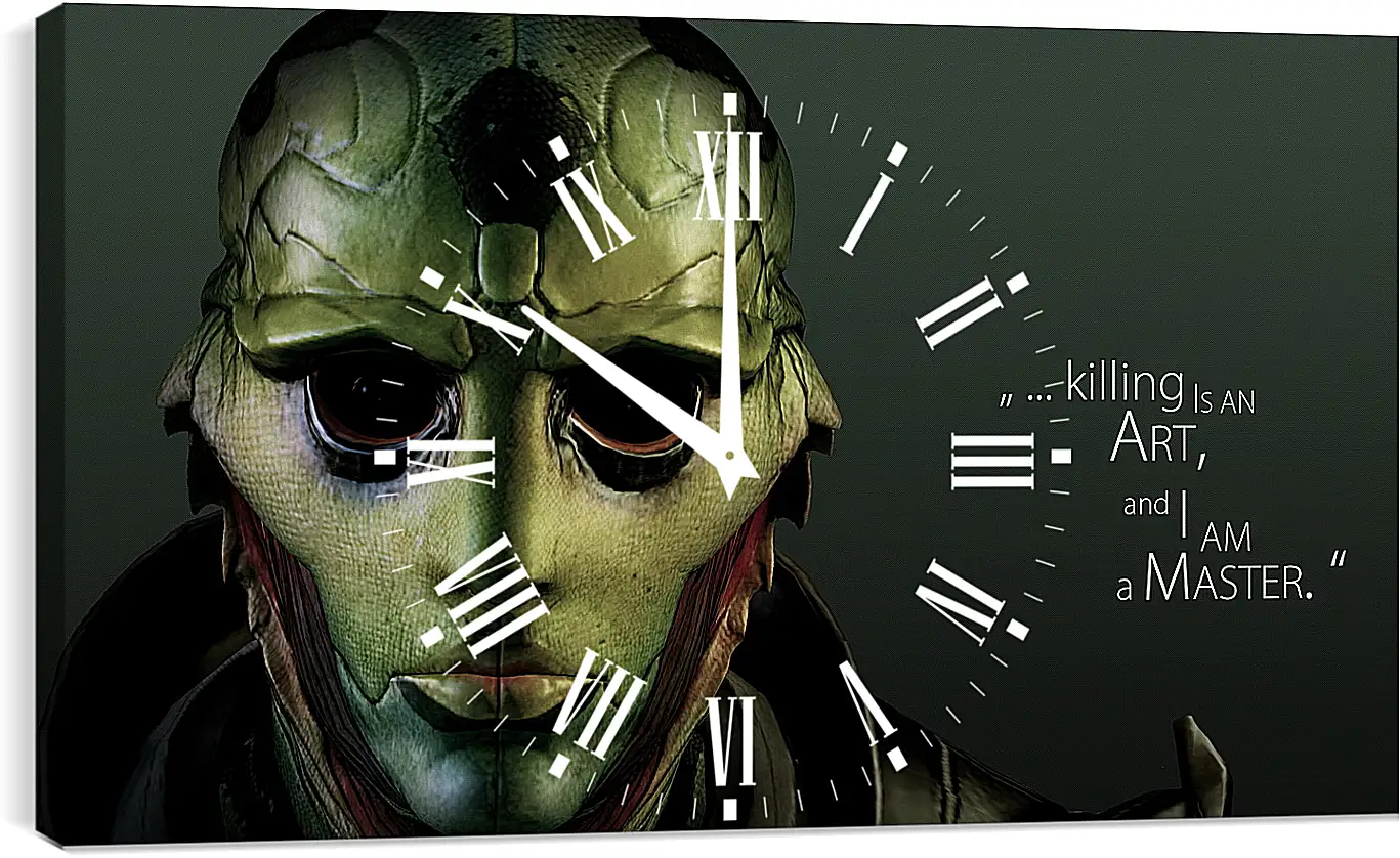 Часы картина - mass effect 3, thane krios, quote
