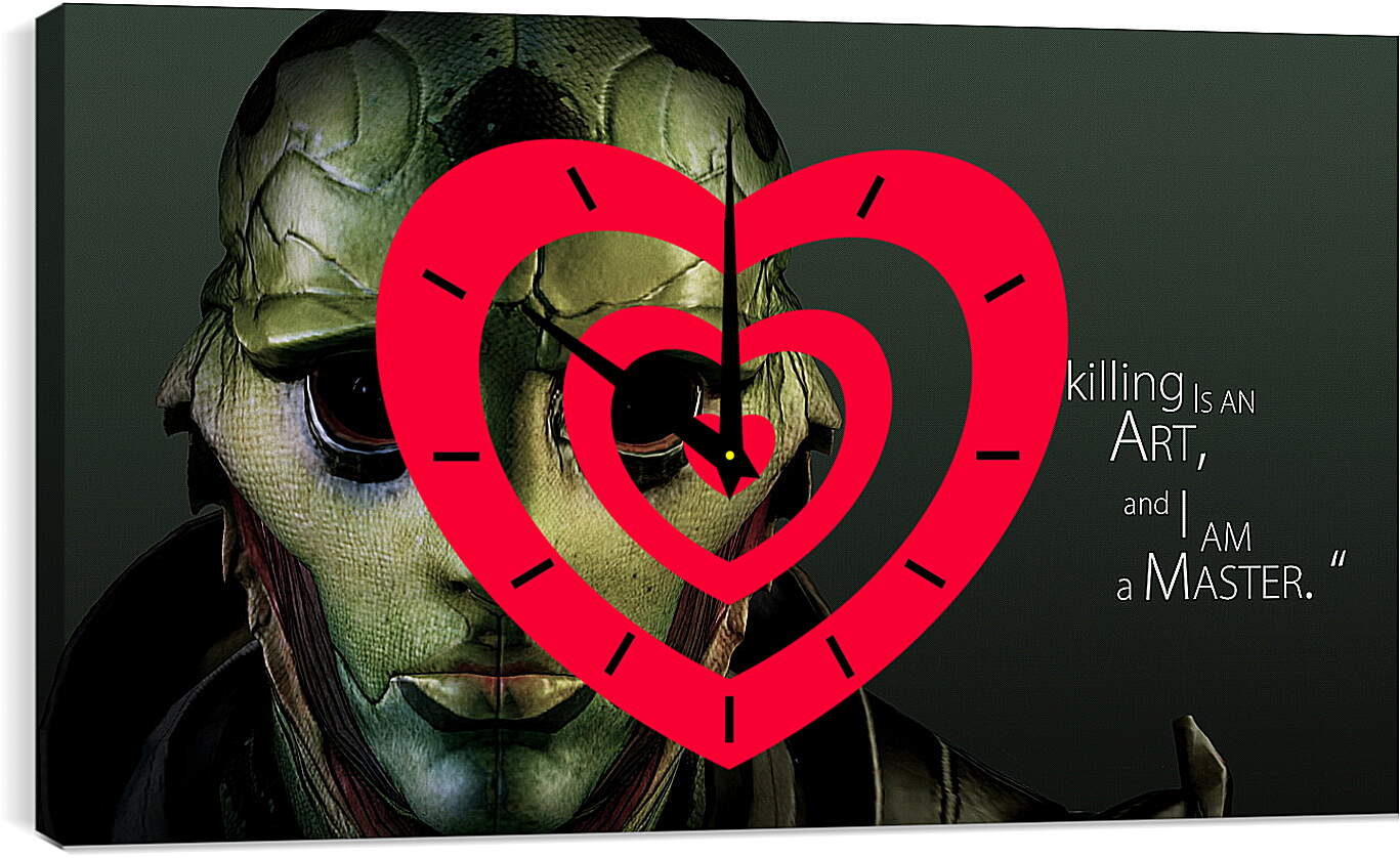 Часы картина - mass effect 3, thane krios, quote
