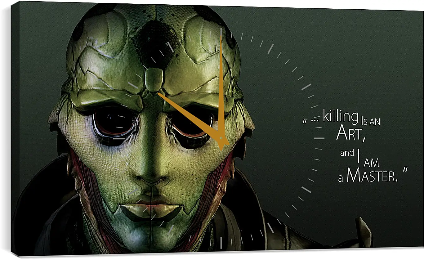 Часы картина - mass effect 3, thane krios, quote
