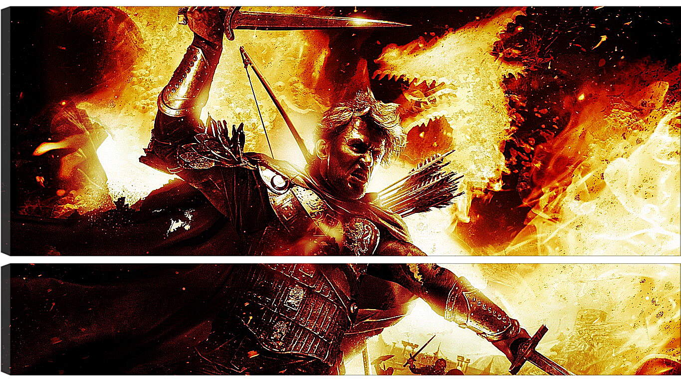 Модульная картина - dragons dogma, sword, fire
