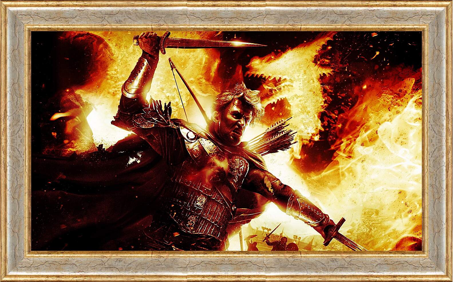 Картина в раме - dragons dogma, sword, fire
