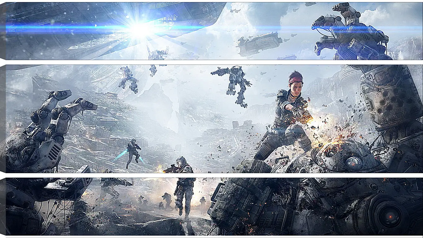 Модульная картина - ships, titanfall, girl
