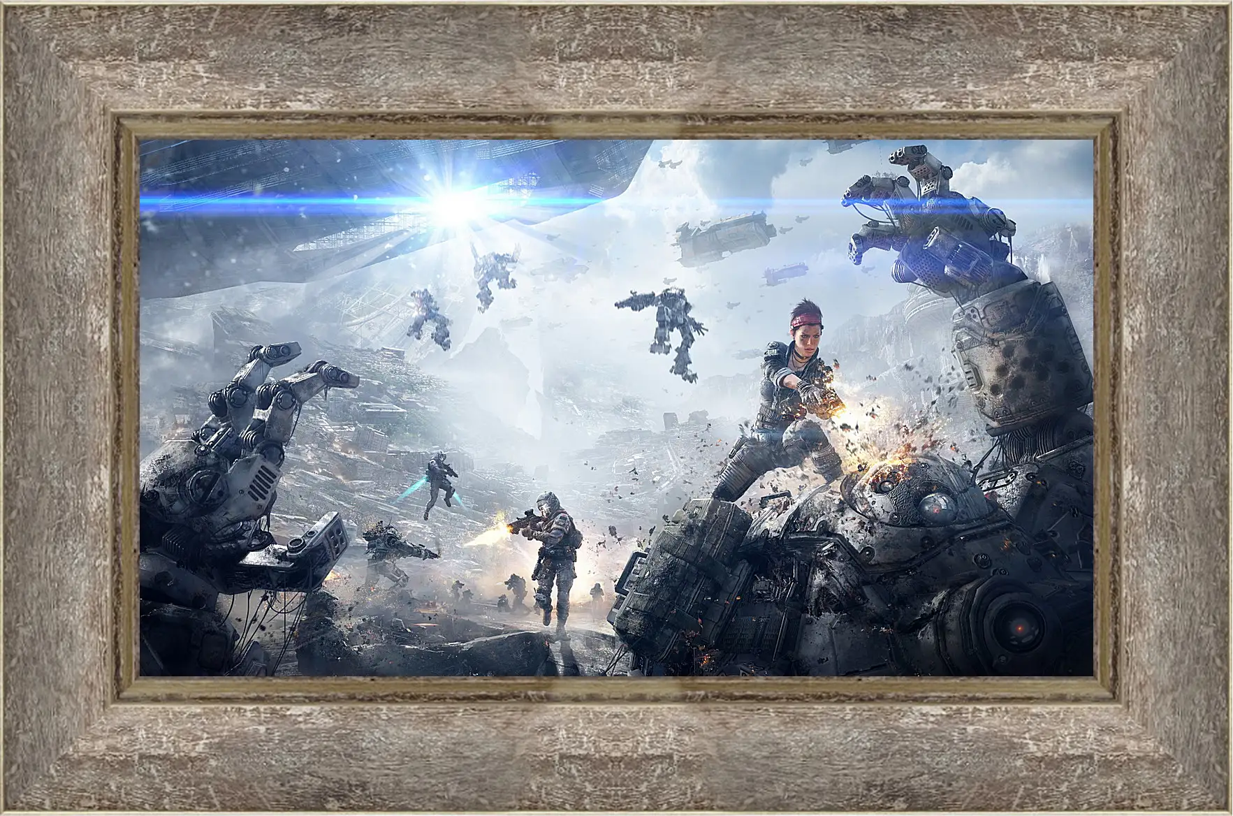 Картина в раме - ships, titanfall, girl
