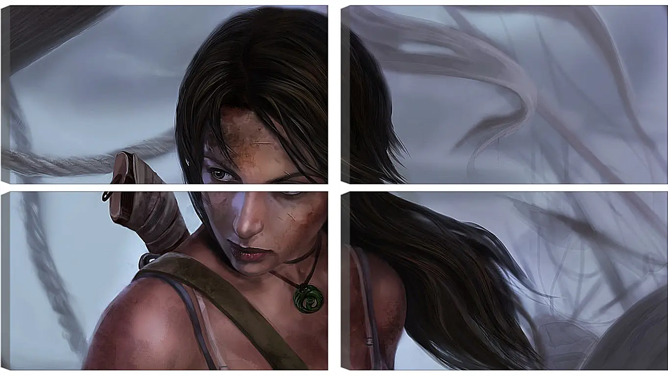 Модульная картина - lara croft, tomb raider, art