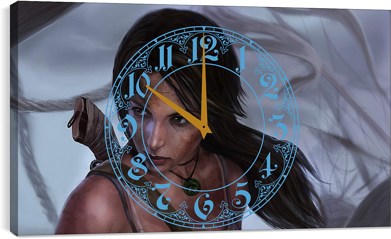 Часы картина - lara croft, tomb raider, art