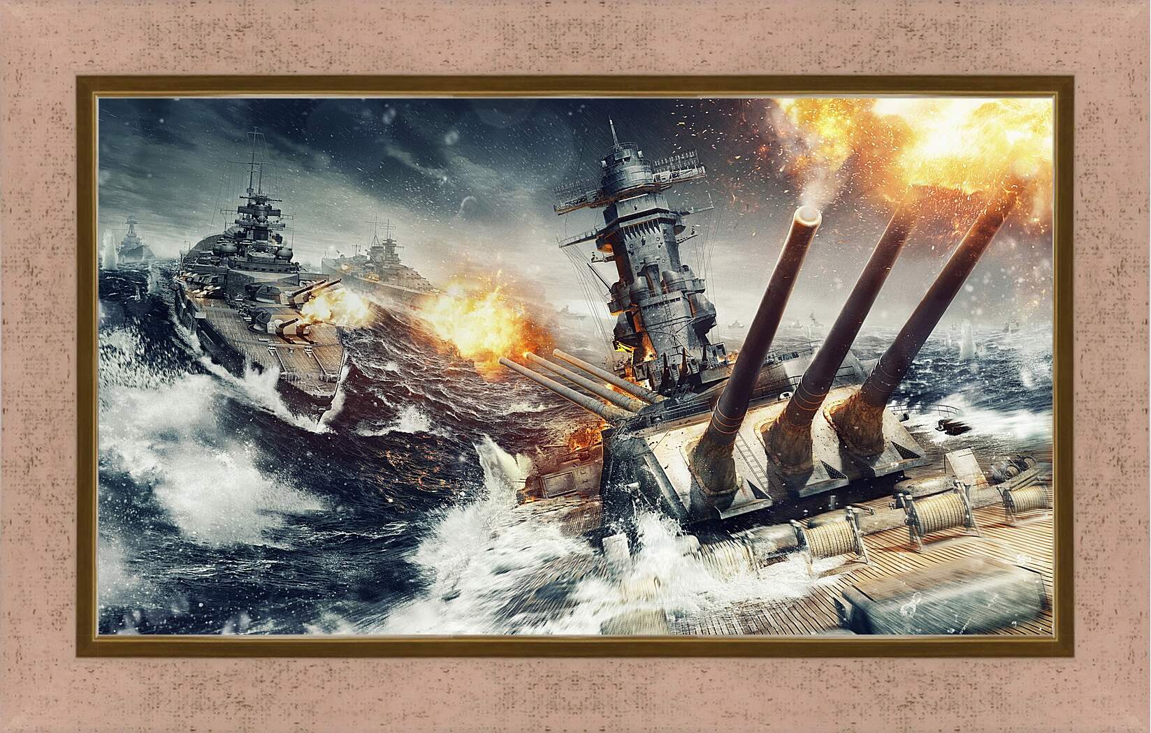 Картина в раме - world of warships, wargaming net, explosion
