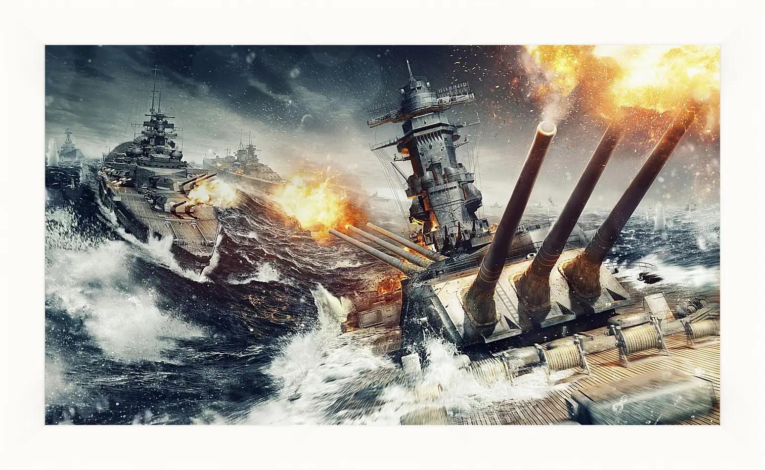 Картина в раме - world of warships, wargaming net, explosion
