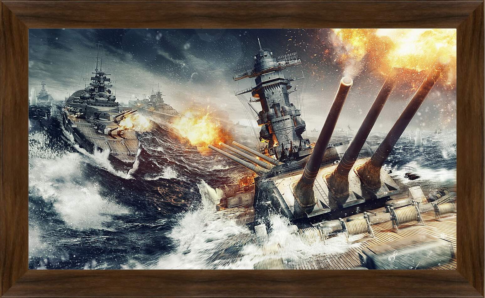 Картина в раме - world of warships, wargaming net, explosion
