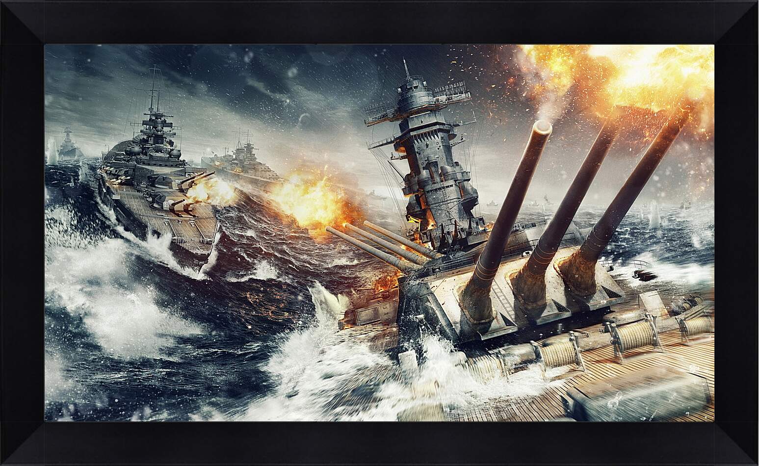 Картина в раме - world of warships, wargaming net, explosion
