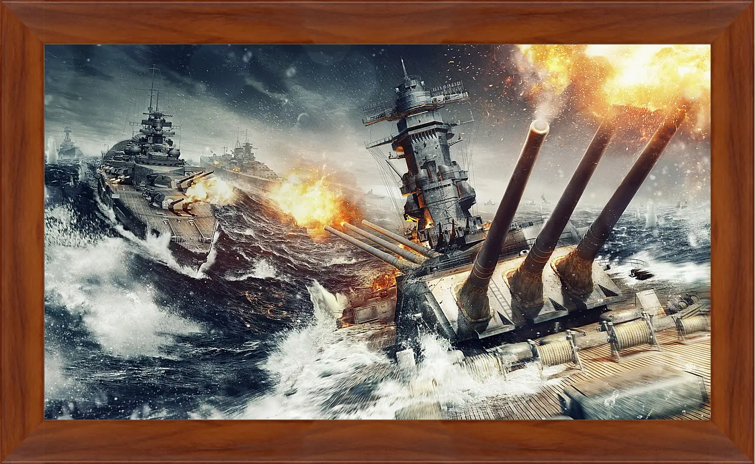 Картина в раме - world of warships, wargaming net, explosion
